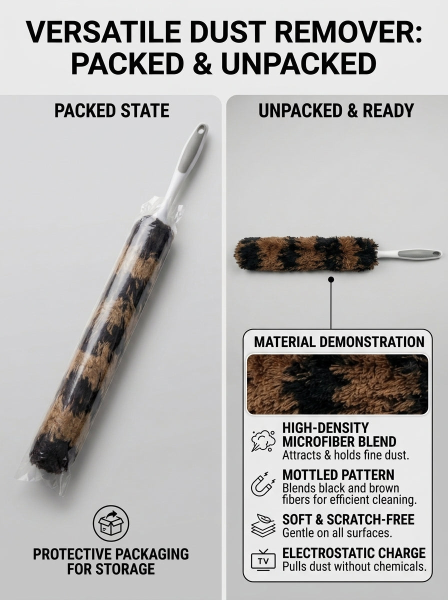 Microfiber Dust Remover – Brown & Black Electrostatic Duster