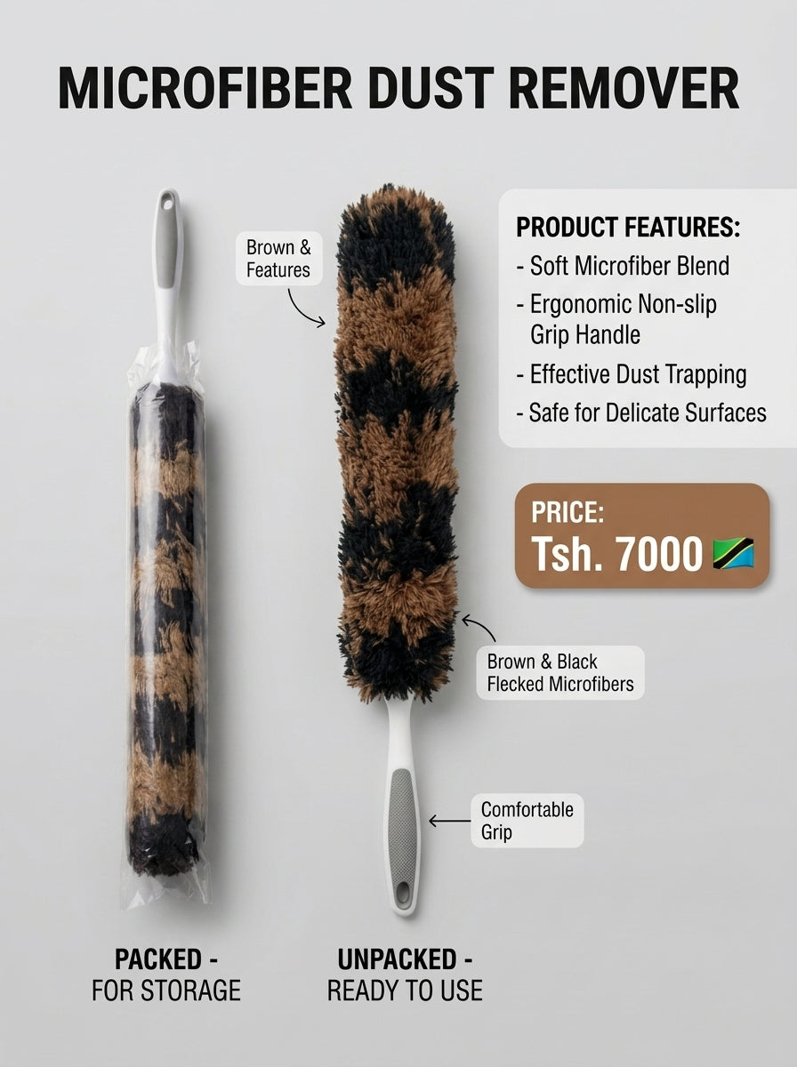 Microfiber Dust Remover – Brown & Black Electrostatic Duster