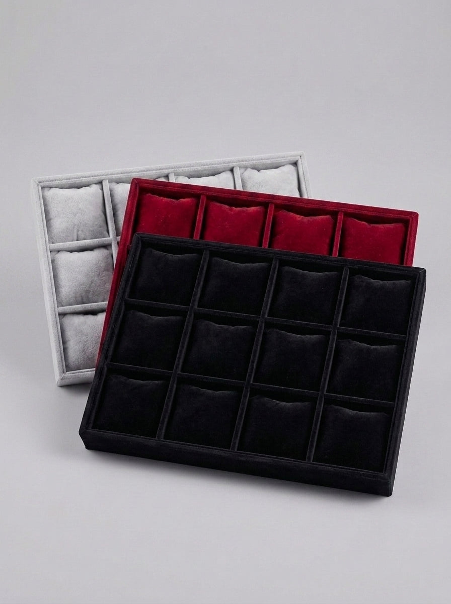 Velvet Watch Display Tray – 12-Slot