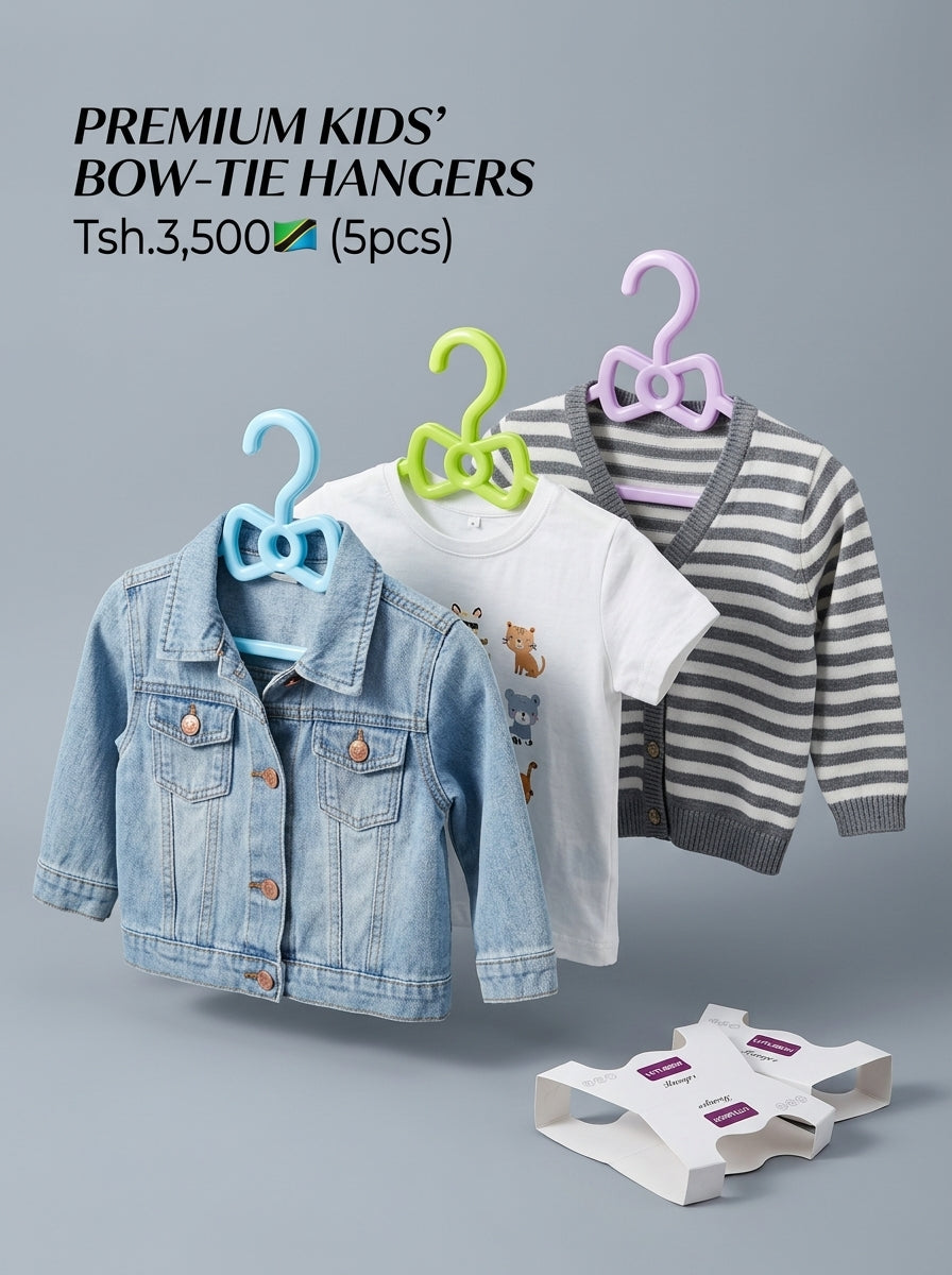 Premium Kids' Bow-Tie Hangers (5pcs)
