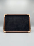 Black Velvet Ring & Earring Display Tray with Wood & Gold Frame