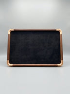 Black Velvet Ring & Earring Display Tray with Wood & Gold Frame