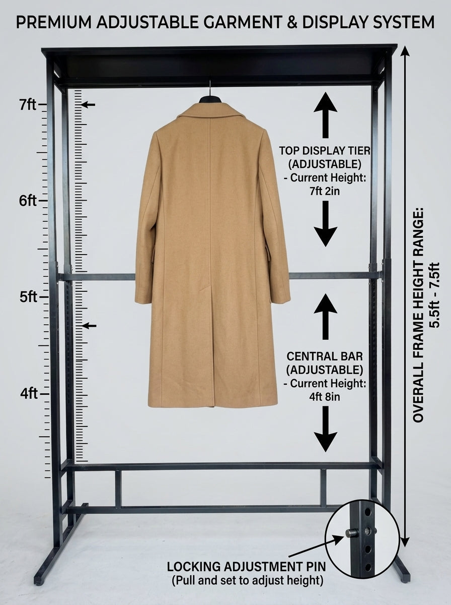 Premium Adjustable Double-Rail Garment & Display System