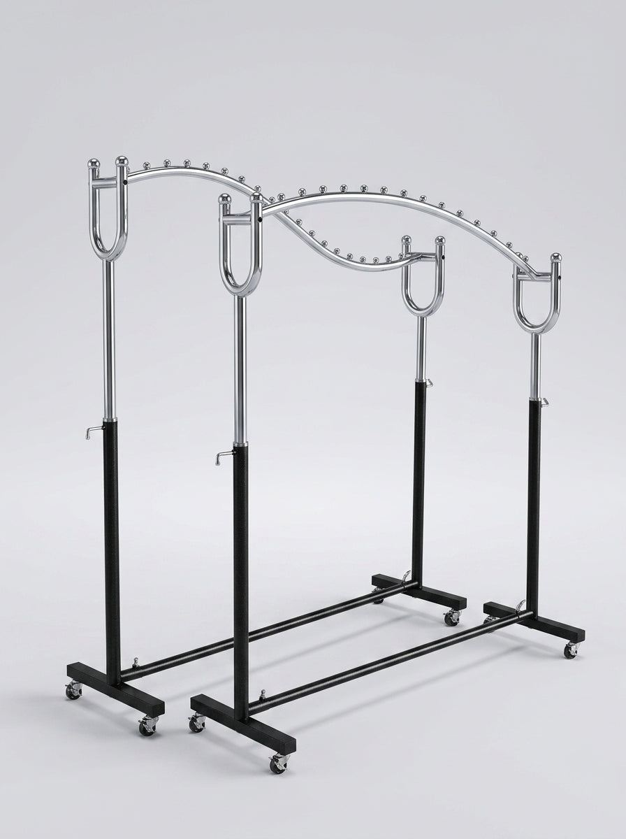 Wave Garment Display Rack – Chrome & Black