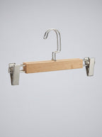 Natural Beech Wood Trouser & Skirt Clip Hangers — Pack of 12