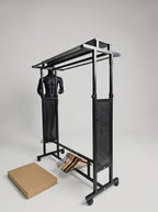 Adjustable double rail garment rack perforated panels – photo 6