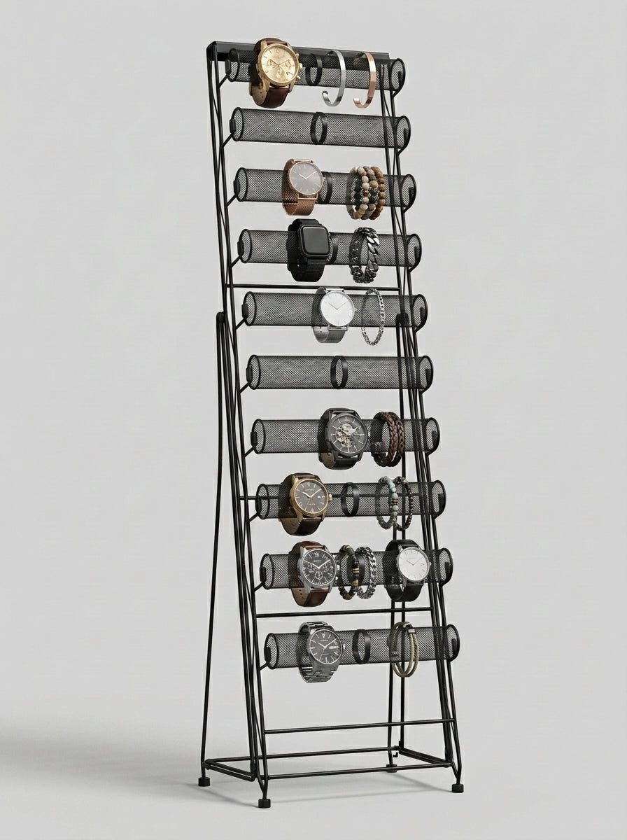 Watch & Bracelet Multi-Tier Display Rack (10-Tier Freestanding)