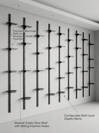 Wall-Mounted Shoe Display Rail System (12pcs)