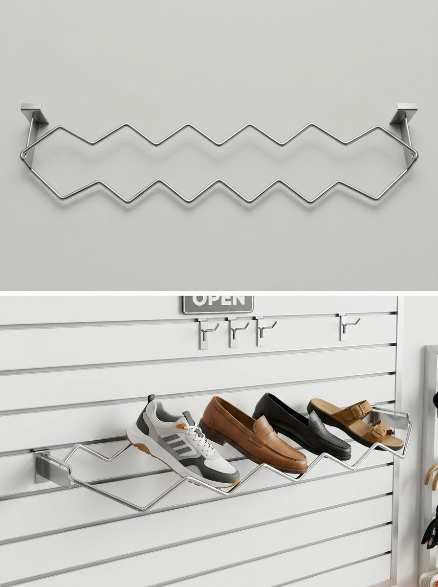 Chrome Zigzag Shoe Display Rack1