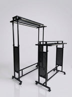Adjustable double rail garment rack perforated panels – photo 9
