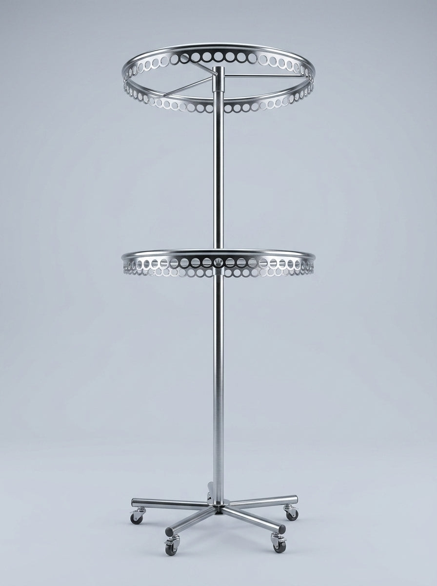 2-Tier Round Clothing Rack – Chrome