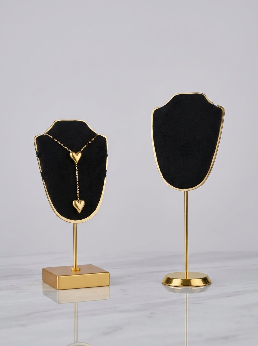Black Velvet Jewelry Necklace Pendant Display Stand