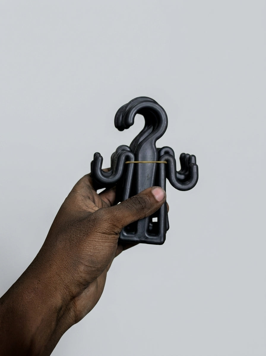 Matte Black Slipper & Sandal Hanger – Set of 10