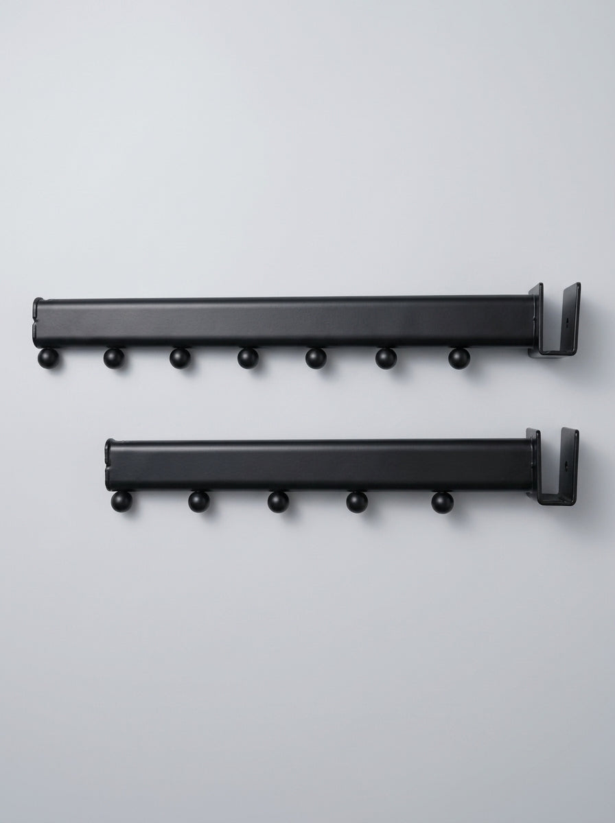 Premium Ball Waterfall Hooks – Forward-Angled Arm (Crossbar Top-Hook Mount)