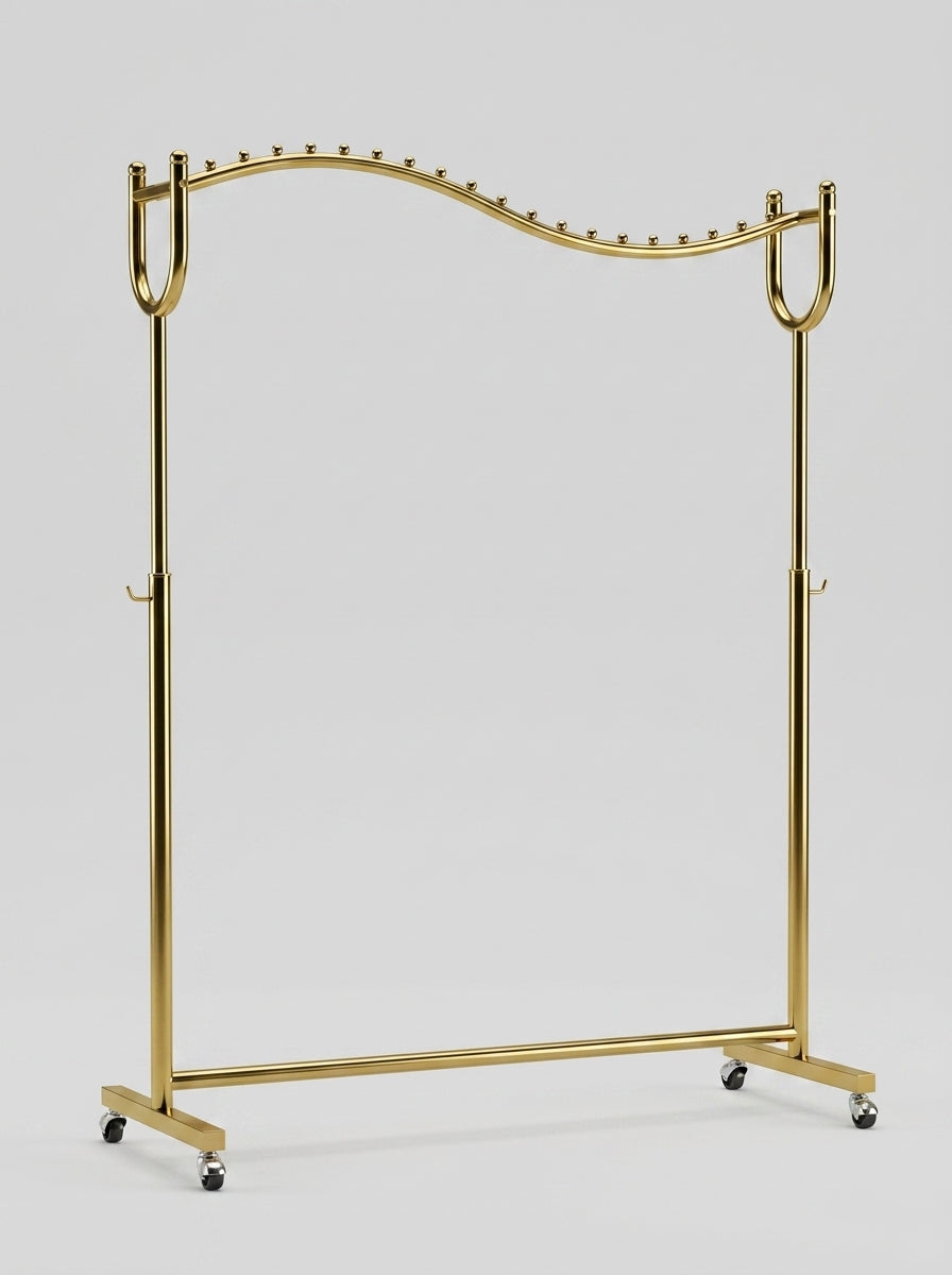Gold Wave Clothing Display Rack