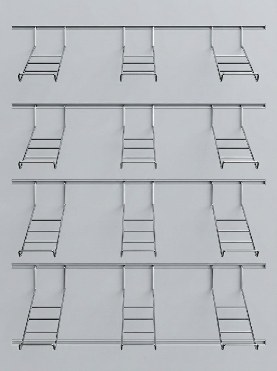 Chrome Wire Shoe Display for Slatwall Display Board Panels (12pcs)