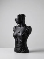Draped torso bust mannequin matte black necklace display – photo 2