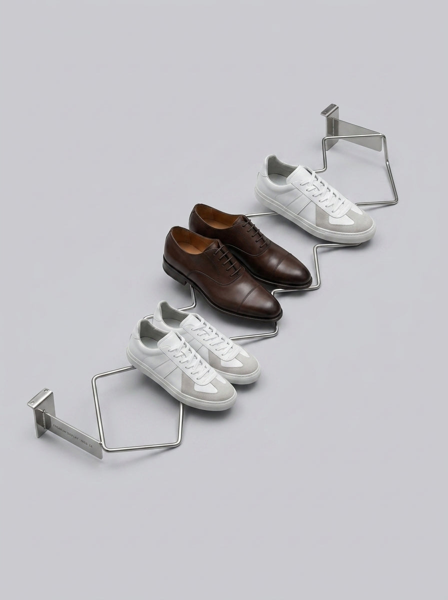 Chrome Zigzag Shoe Display Rack1