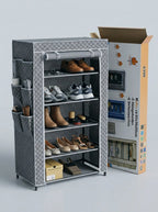 5-shelf fabric shoe rack with cover – photo 2