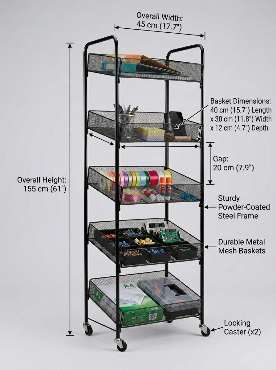 Premium Mesh Storage Cart