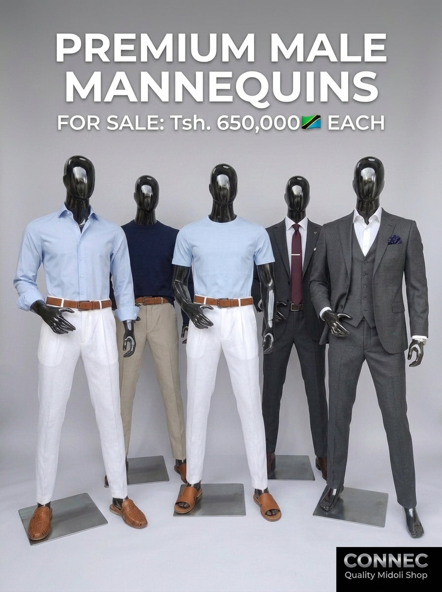 Connec High-Gloss Obsidian Male Mannequin (Hand on Hip — Style C)
