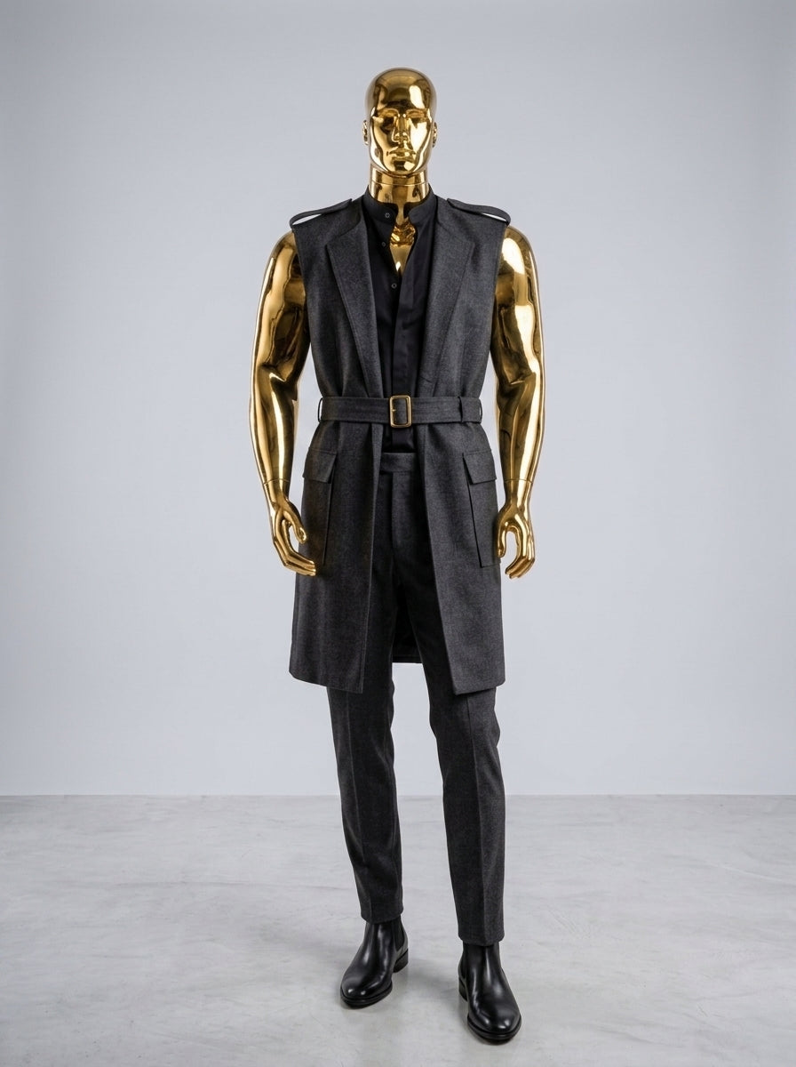 Gold Male Display Mannequin with Facial Features