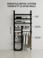 Professional Heavy-Duty Slotted Vertical Rails and System Accessories