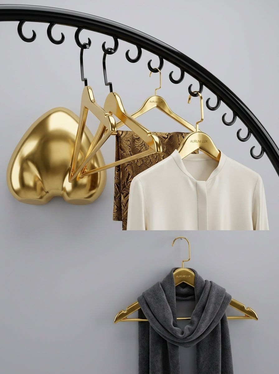 Gold Plastic Garment Hangers — Full Box of 150