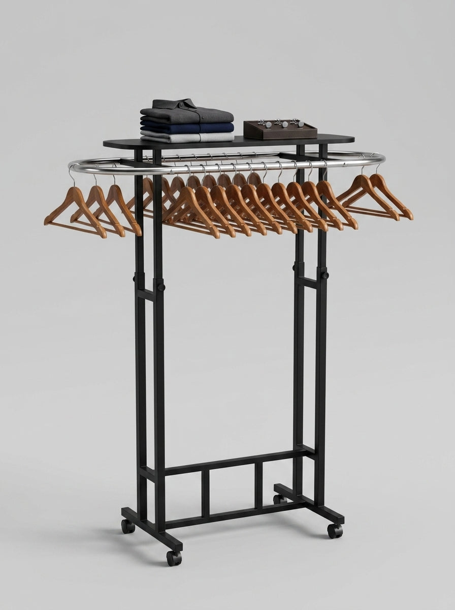 Double Rail Oval Garment Display Rack