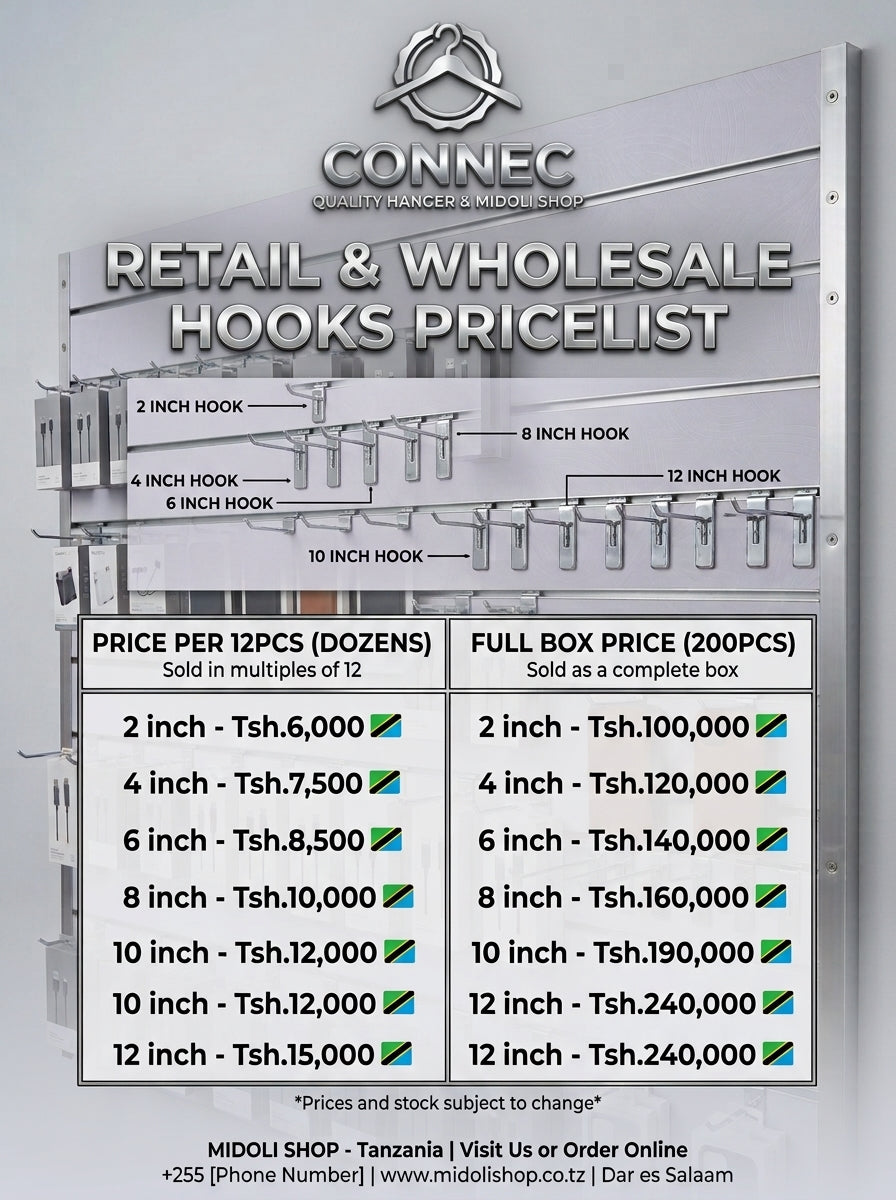 Premium Chrome Slatwall Display Hooks