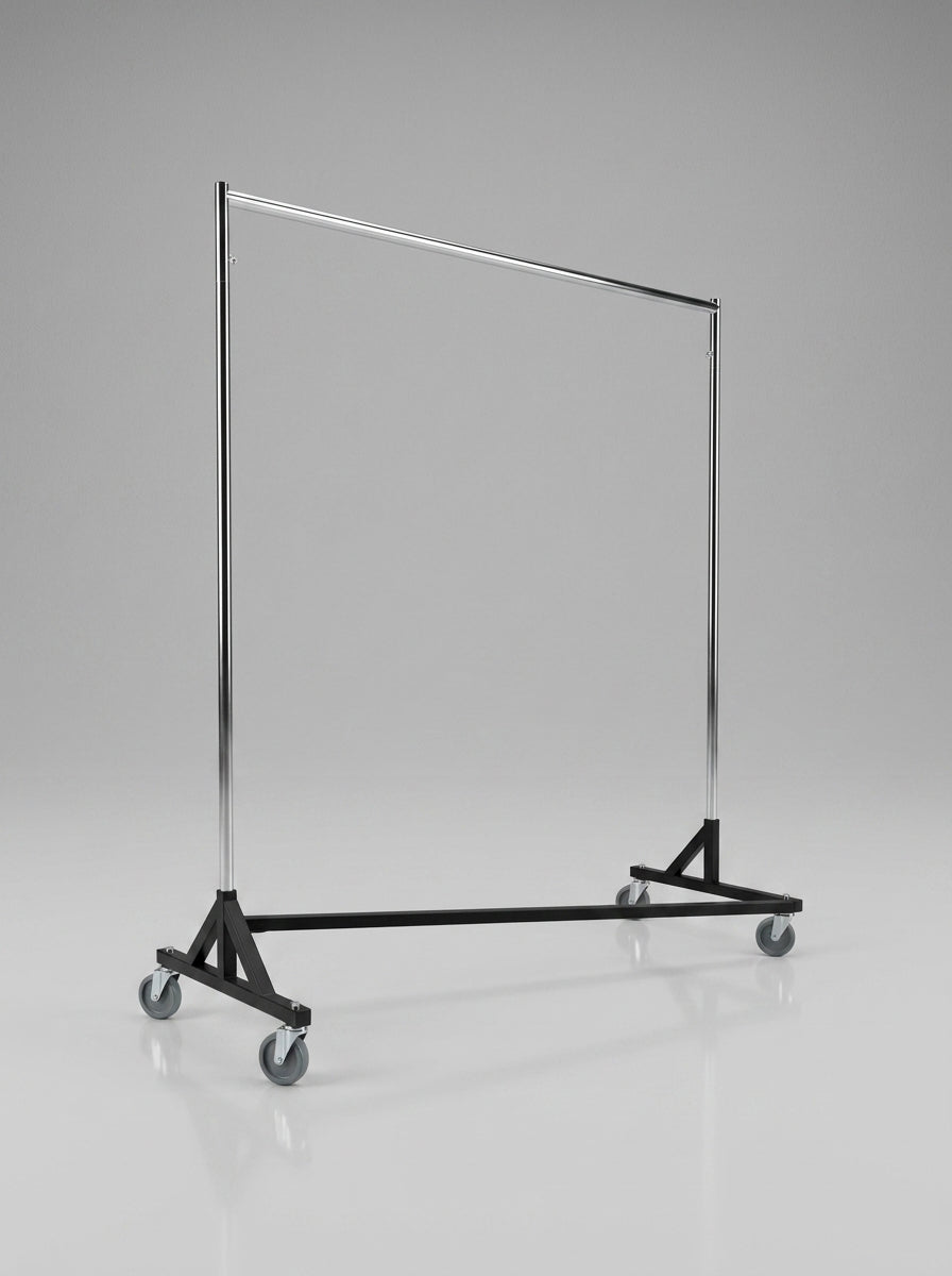 Z-Rack Heavy-Duty Garment Rail with Chrome Hanging Bar