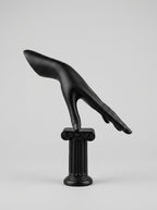 Sculptural Hand Mannequin on Column Pedestal – Matte Black Ring & Bracelet Display