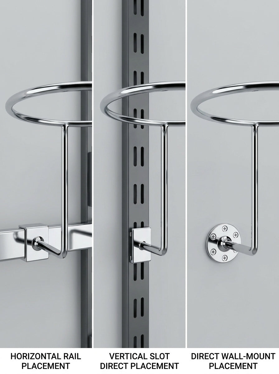 Chrome Ring Handles – Retail Display Hardware (Set of 12)