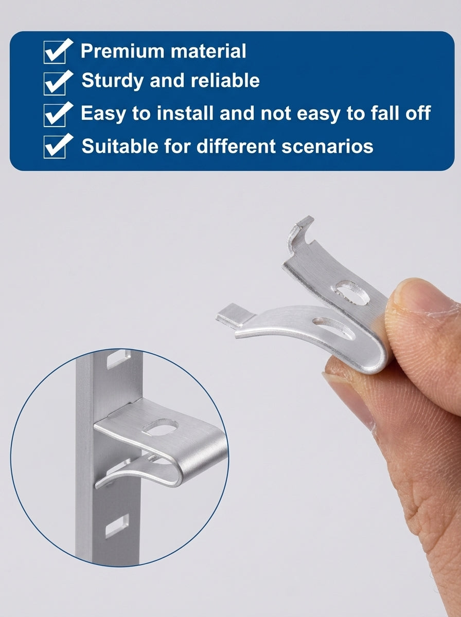 Metal Rack Clamps – Shelf Track Support (12pcs)