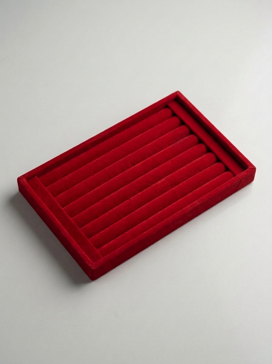 Red Velvet Ring Display Tray