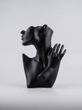 Abstract Face & Hand Bust Mannequin – Matte Black Jewelry Display