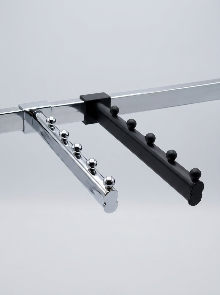 Premium Ball Waterfall Hooks – Forward-Angled Arm (Crossbar Top-Hook Mount)