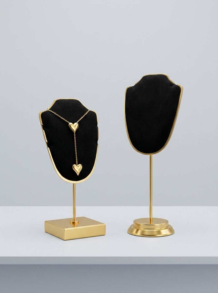 Black Velvet Jewelry Necklace Pendant Display Stand