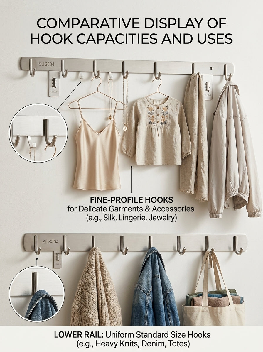 SUS304 Stainless Steel Wall Hook Rack