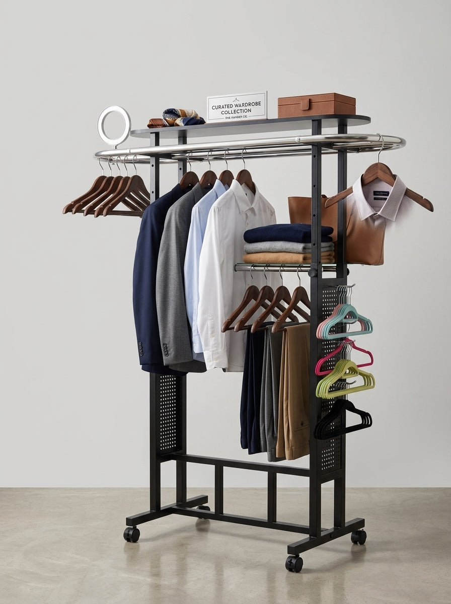 Double Rail Oval Garment Display Rack