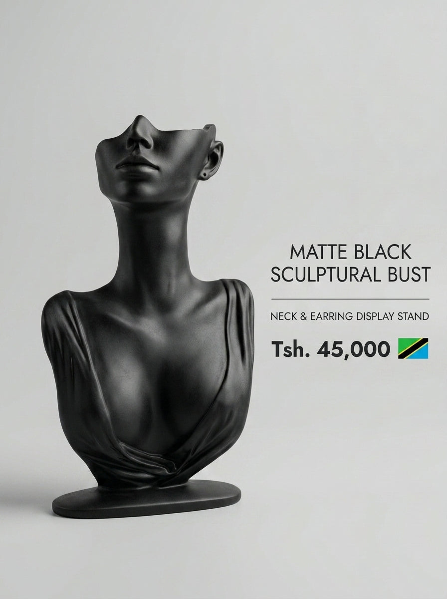 Matte Black Sculptural Bust