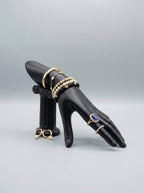 Sculptural Hand Mannequin on Column Pedestal – Matte Black Ring & Bracelet Display
