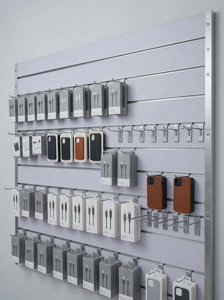 Premium Chrome Slatwall Display Hooks