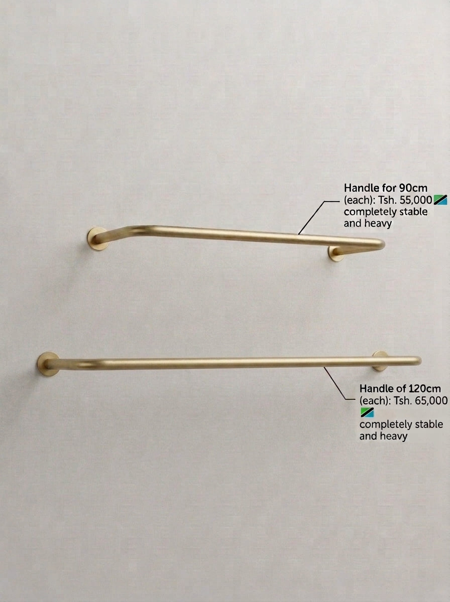 Hand-Forged Brass Wide Handle Wall-Mounted Clothing Rail