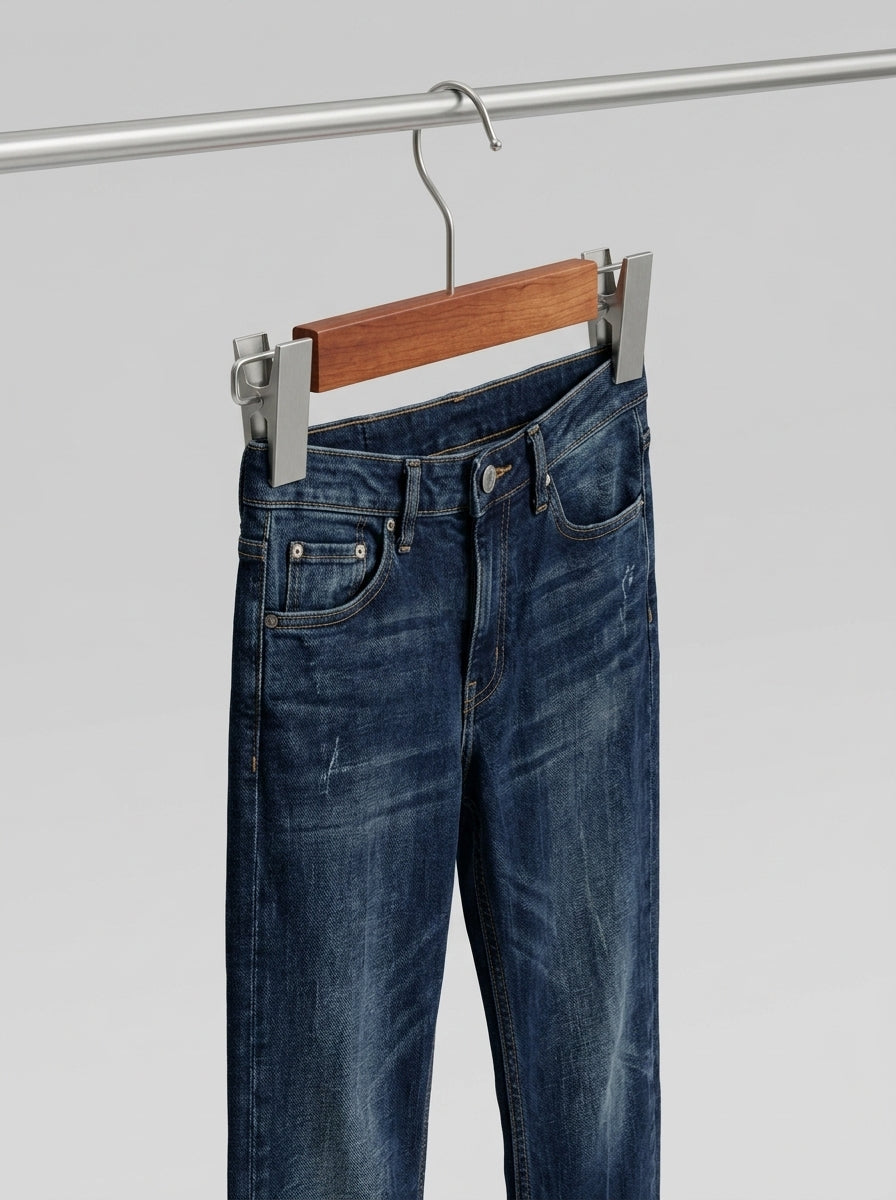 Premium Wooden Trouser & Skirt Clip Hangers — Pack of 12