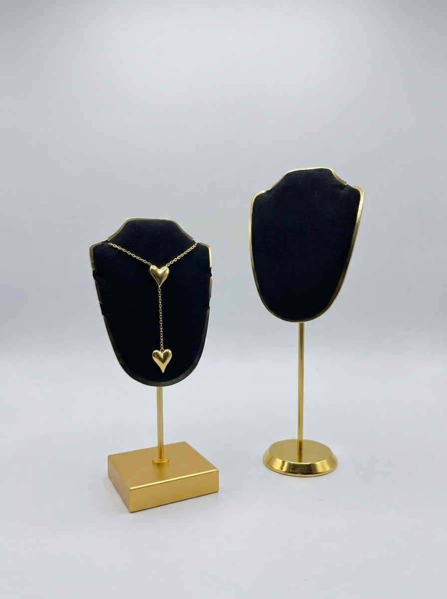 Black Velvet Jewelry Necklace Pendant Display Stand