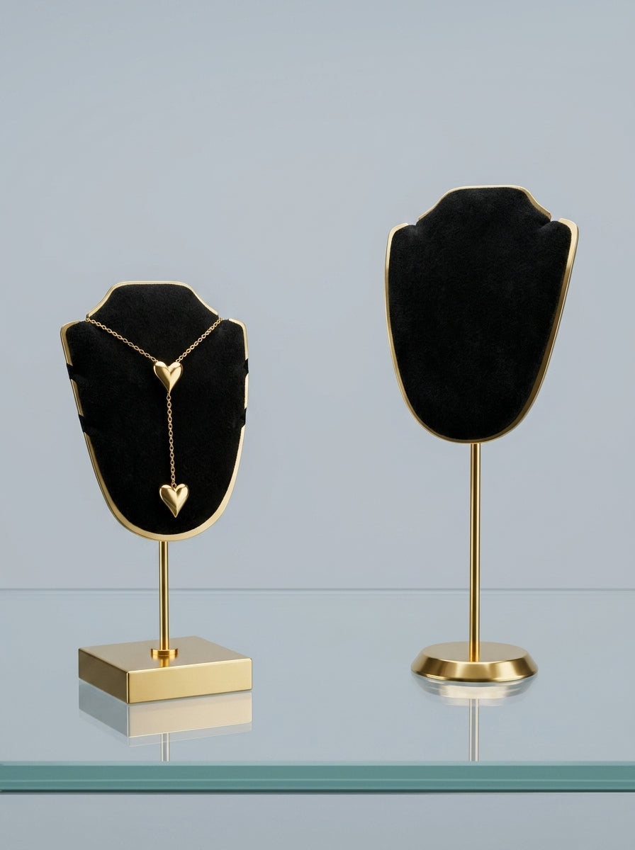 Black Velvet Jewelry Necklace Pendant Display Stand