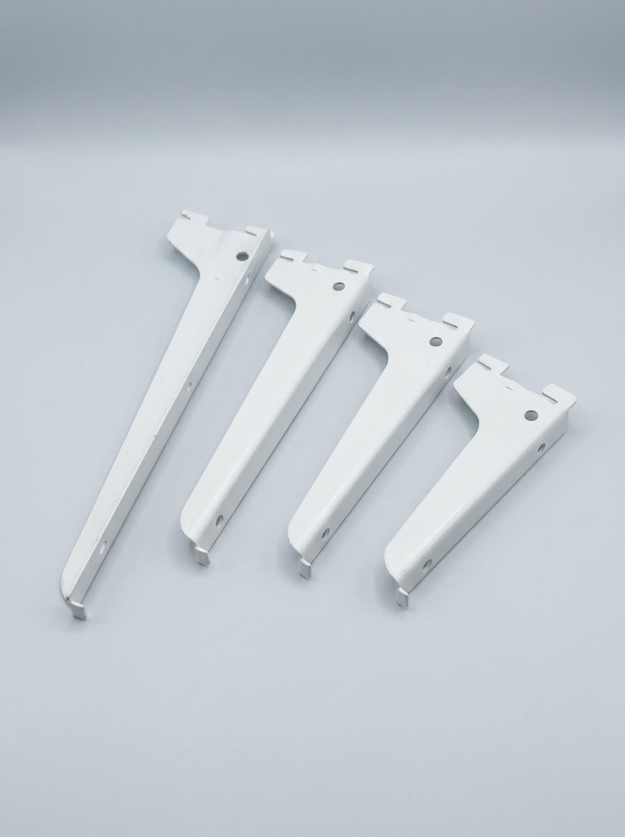 White Metal Shelf Brackets (Pack of 12)