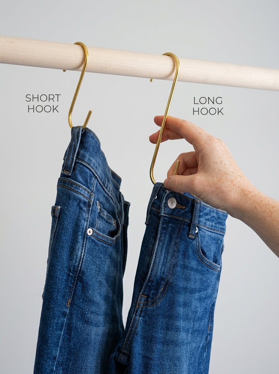 Gold S-Hooks for Jeans