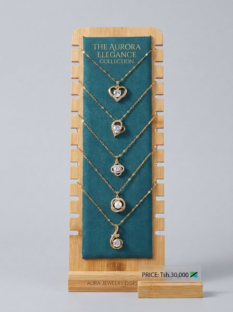 Aura Jewelry Display – Multi-Necklace Bamboo Stand